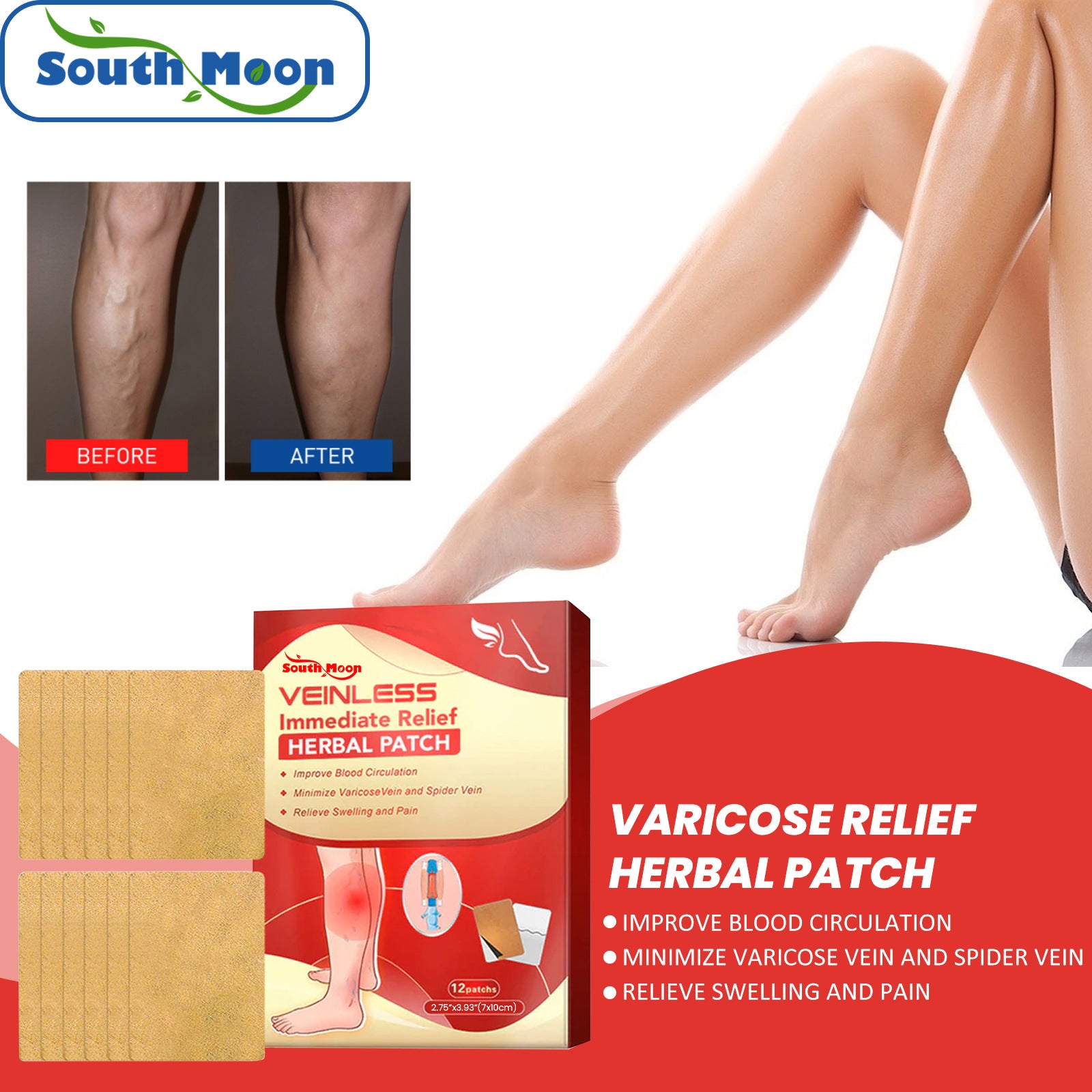 South Moon Herbal Patch for Leg Pain Relief and Care